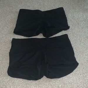 Lightly used lululemon shorts, set of 2. Black very short
